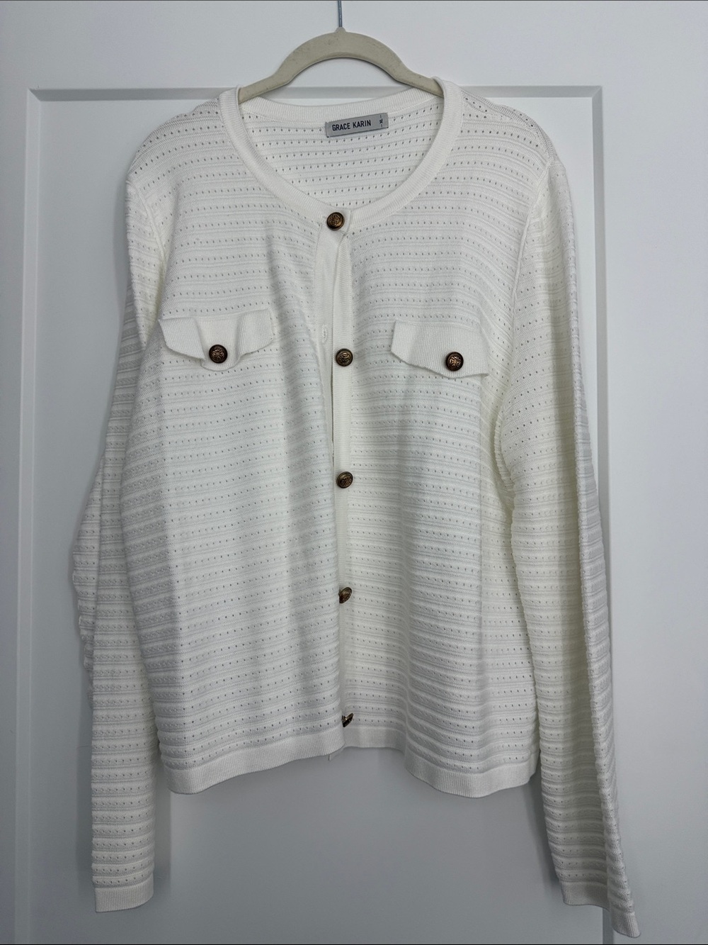 Grace Karin Women’s Cardigan, Size XL, White